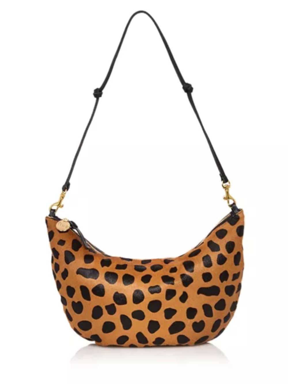 Clare V. Lune Leopard Shoulder Bag in Tan Leopard Hair On
